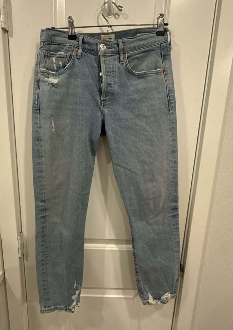 Citizens of Humanity Emerson Slim Boyfriend Jeans Distressed Light Wash